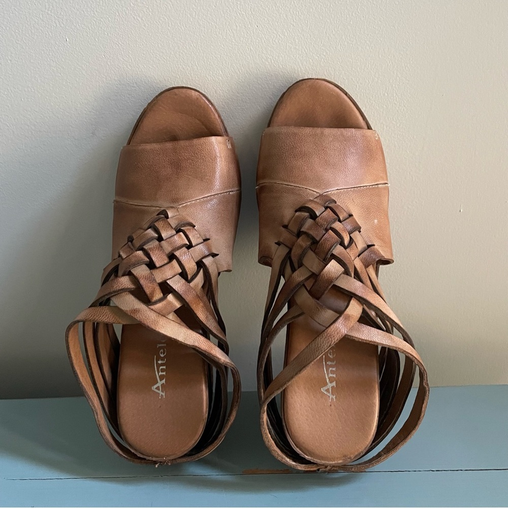 Antelope Taupe Boho Woven Leather Sandal